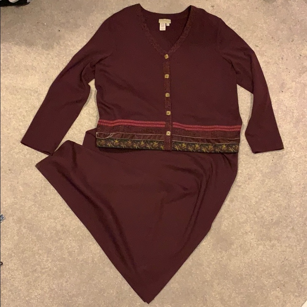 Plum dress and sweater set